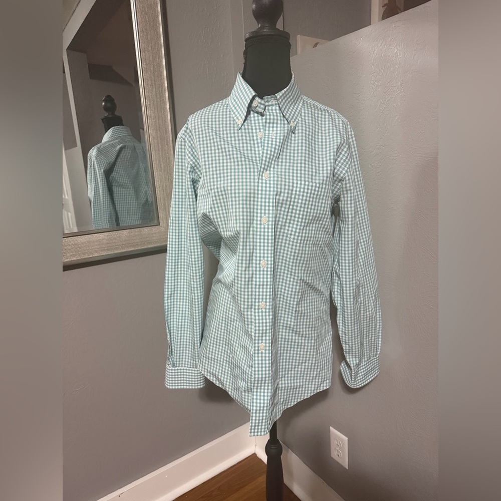 Brooks Brothers Thr Original Polo Non Iron Gingham Oxford Shirt Small.